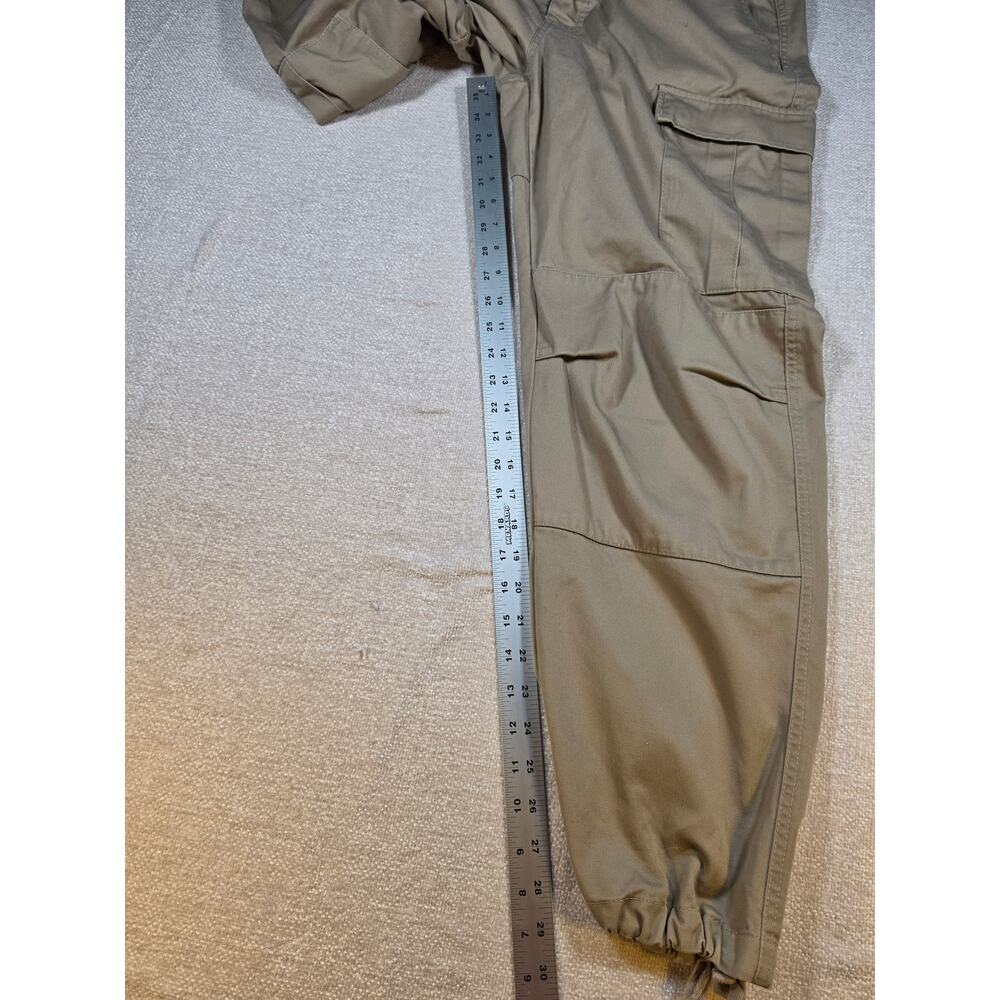 Empyre Cargo Pants Mens 32 Khaki Tan Loose Fit Drawstring Hem Skater Gorpcore - Picture 4 of 7